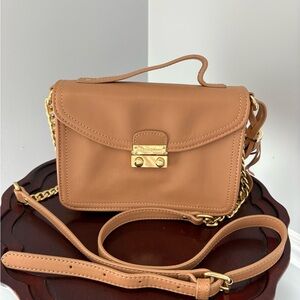 Isaac Mizrahi Tan Leather Crossbody Bag